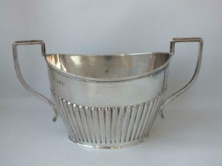 Antique Chester 1911 Solid Sterling Silver Sugar Bowl/ L 16.  4 Cm/ 159 G
