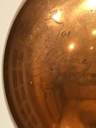 Vintage PAUL REVERE 1801 HEAVY COPPER Mixing Bowl Rolled Edges 7 - 1/8” 3