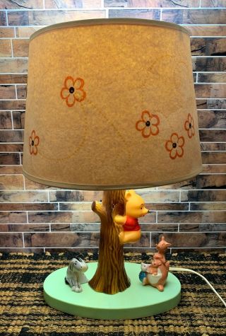 Vintage Disney Winnie The Pooh & Friends Lamp Underwriters Laboratories 1960s