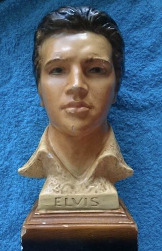Vintage Elvis Presley Chalkware Ceramic Statue Bust,  Young Elvis Presley Antique