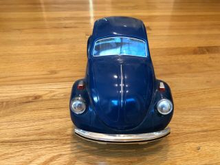 Vintage 1973 Blue VW Volkswagen Bug Beetle Car Jim Beam Decanter Car Bottle 2