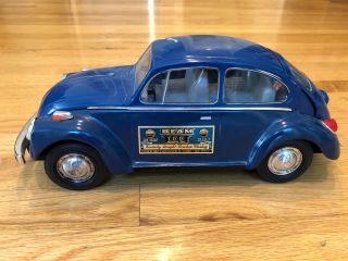 Vintage 1973 Blue VW Volkswagen Bug Beetle Car Jim Beam Decanter Car Bottle 3