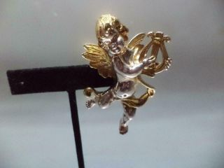 Vintage Sterling Silver Sam Philipe Music Angel Pendant/brooch - Harp 18g