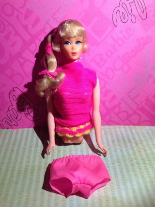Vintage Talking Pull String Rare Barbie Doll Mattel Pink Lashes Steffie Face 67