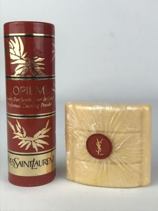 Vintage Opium Yves Saint Laurent Perfumed Dusting Powder 0.  75 Oz,  Soap Travel