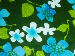 Vtg Cotton Barkcloth Texture Fabric Mod Hawaiian Floral Tropical 15 " X 56 " Scrap