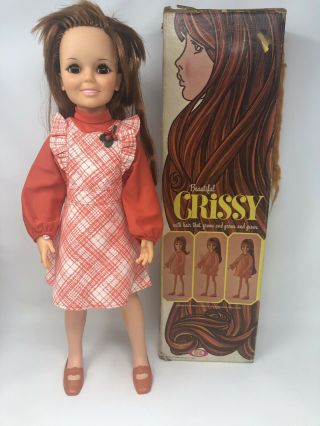 Vintage Ideal Crissy Doll Box Shoes Clothes Adjustable Red Hair Dressed