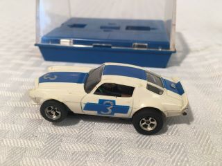 Vintage Aurora AFX HO Scale Slot Car Trans Am Camaro Z - 28 White / Blue 2