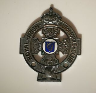 Rare Vintage Royal Irish Automobile Club Car Bar Badge 1930 