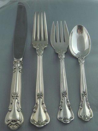 @ Gorham Chantilly Sterling Silver Four (4) Piece Dinner Size Setting