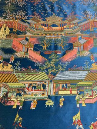 Antique Chinese Silk Figurative Brocade Panel Wall Hanging Tapestry 55 