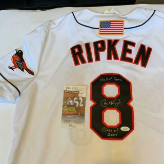 Cal Ripken Jr.  Hall Of Fame 2007 Signed Baltimore Orioles Jersey Jsa