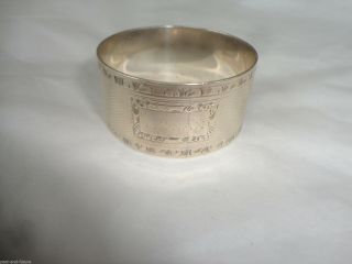 English Sterling Napkin Ring Engraved Name Of Lilian,  7/8 " By 1 3/4 "