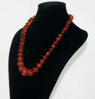 Fine Antique Crackled Natural Amber bead necklace 3