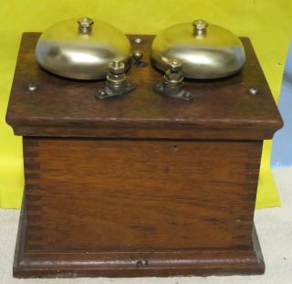 Vintage Western Electric,  127a Wooden Telephone Ringer Box Brass Bells