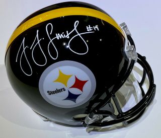 Juju Smith - Schuster Signed Pittsburgh Steelers Helmet - Mario Lemieux Foundation
