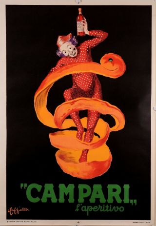 Vintage Italian Poster For " Campari " By L.  Cappiello 50 