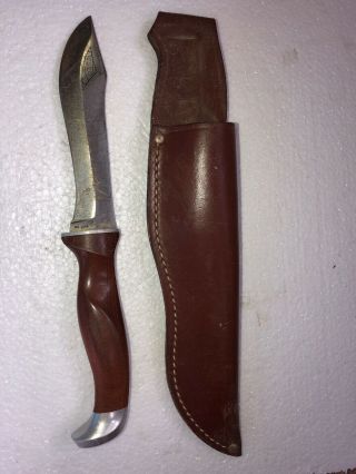 Vintage Cutco Knife Dark Brown Wood Handle 1065 With Sheath Made In Usa