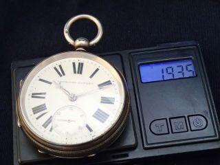3oz.  Solid Silver Case Fusee Lever Pocket Watch J.  Jacobs Sunderland Chester 1894