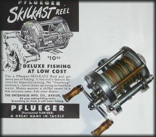 Vintage Pflueger Skillcast Bait Cating Reel,  19.  95