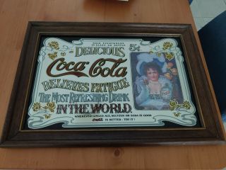 Vintage Coca - Cola Relieves Fatigue Soda Mirror Wall Hanging 9 " X 13 " Sign