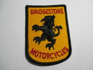 Bridgestone Motorcycles Patch,  Vintage,  NOS 2 3/8 X 3 5/16 3