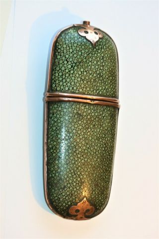 C 1880 Chinese Shagreen Spectacles Case Etui,  Cond.