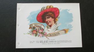 Vintage La Belle Maurine Inner Cigar Label Salesman Sample
