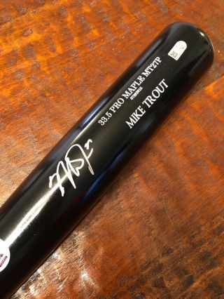 Mike Trout Signed Old Hickory Game Model Bat Mlb Autographed Angels