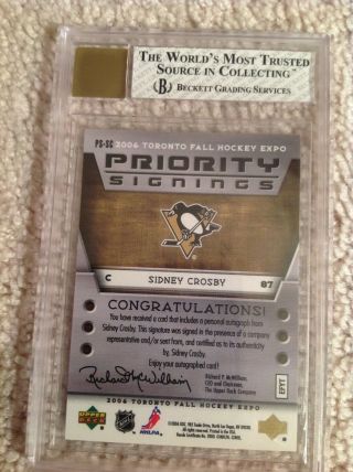 2006 - 07 Sidney Crosby priority signings auto BGS 7.  5/10 - 10 of 35. 2