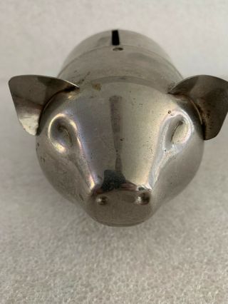 Vintage Leonard Silver Plate Piggy Bank / Adorable/pig/collectible/swine