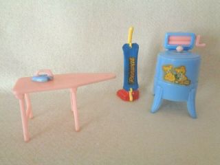 Renwal Wringer Washer Vacuum Ironing Board Dollhouse Miniature Furniture Plastic