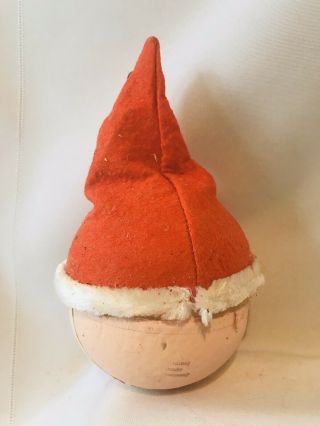 Vtg Paper Mache Santa Head Candy Container Germany Christmas Ornament 3