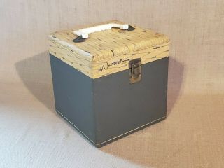 Vintage Westinghouse Vinyl Covered Wood 45rpm Storage Record Carrying Case