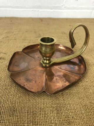 Arts And Crafts Was Benson Copper And Brass Chamber/ Candlestick
