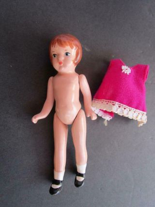 Vintage Japan Jointed Composition Doll Looks Like Wee Patsy MEGO Dress 4 1/2 