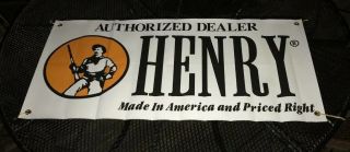 Henry Rifles Store Sign Banner Advertising Golden Boy - 36 Inch Wide