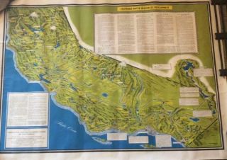 Large Illustrated Vintage Map California 1968 Irrigation Districts Aquaducts