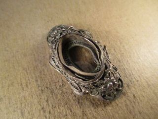 Antique Chinese Export Sterling Silver Filigree Ring Mount,  Scrap/repair,  8.  7g