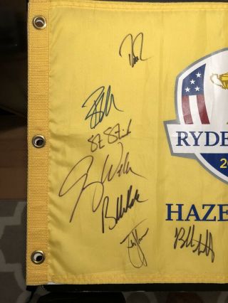 2016 FULL Team USA Ryder Cup Signed Flag 16 Autos Phil Spieth DJ Brooks Reed 2