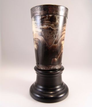 Antique Tennis Trophy 1886 Sheffield By J.  Thompson Sterling Silver & Horn Bone