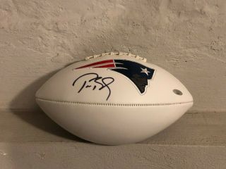 Tom Brady Autographed Signed England Patriots White Logo Football Tristarcoa