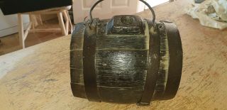 Antique Vintage Small Oak Wooden Coopered Whisky Spirits Barrel 6 1/2 "