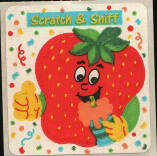 Rare Scratch & Sniff Vintage Sticker Sandylion Strawberry