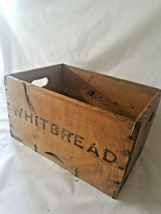 Vintage Whitbread Wooden Beer Bottle Crate Antique Shabby Chic Upcycle 1966