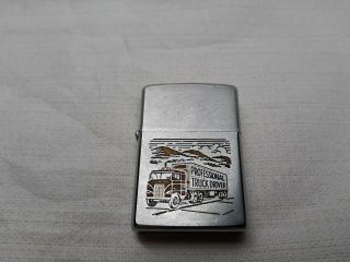 1970 Zippo Lighter “professional Truck Driver” Vintage Lighter Made In The Usa
