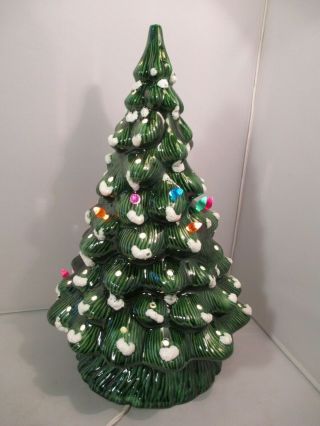 Vintage Lighted Ceramic Christmas Tree 16 Inch