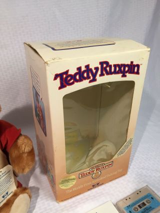 Vintage 1985 Teddy Ruxpin Talking Bear W/ Tapes And Books 2