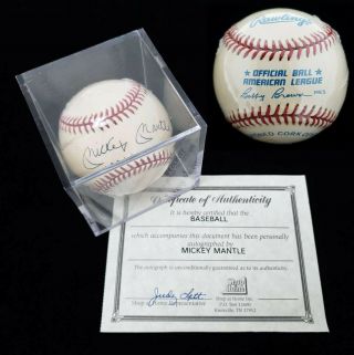 Mlb Baseball York Yankees Mickey Mantle Sweet Spot Autographed Ball Shf01bbm