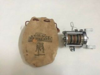 Vintage Pflueger Summit 1993l Casting Reel With Bag.  Made In Usa.